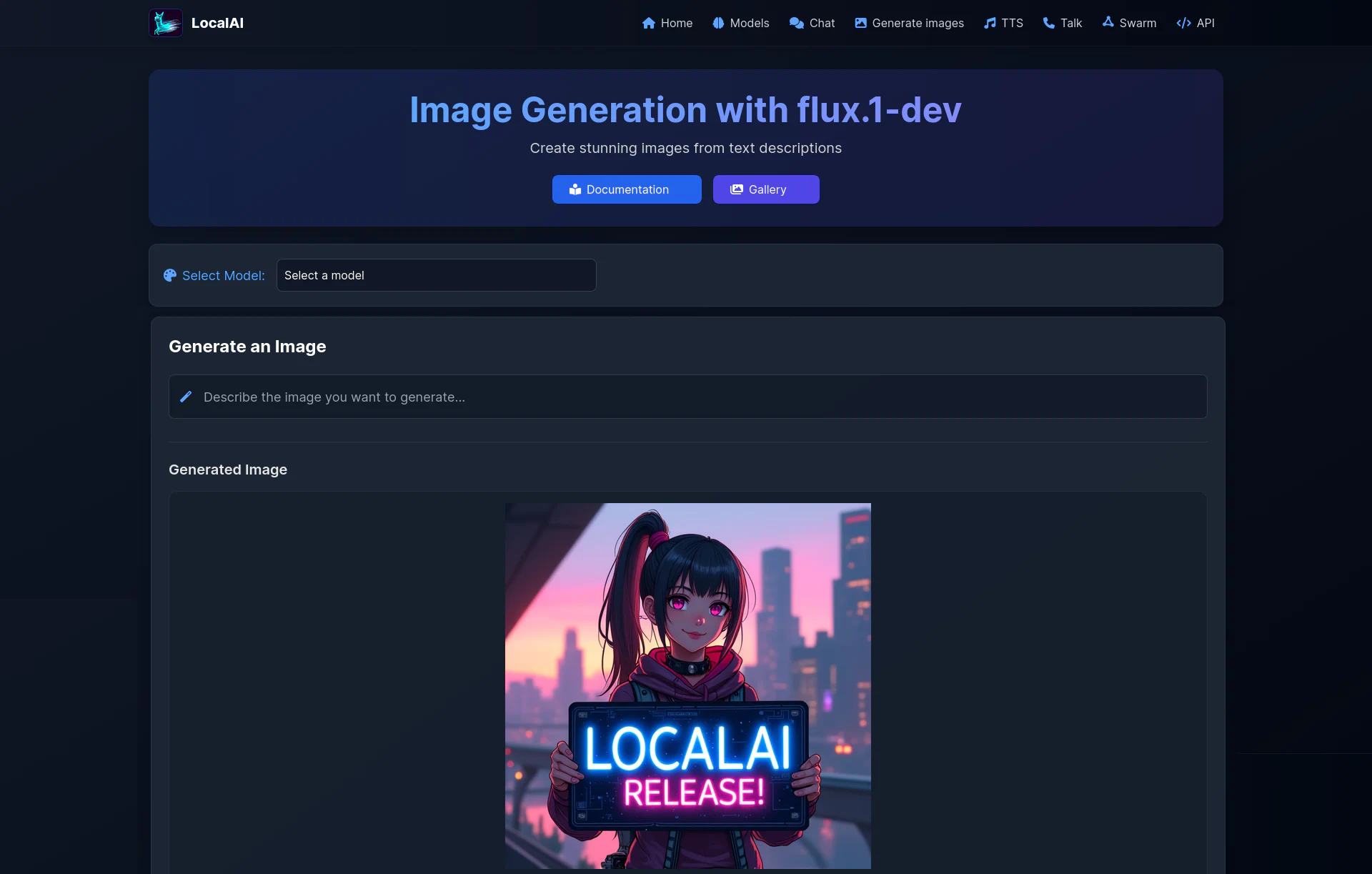LocalAI Image generation